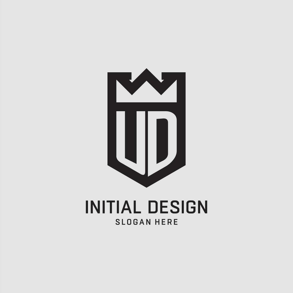 eerste ud logo schild vorm geven aan, creatief esport logo ontwerp vector