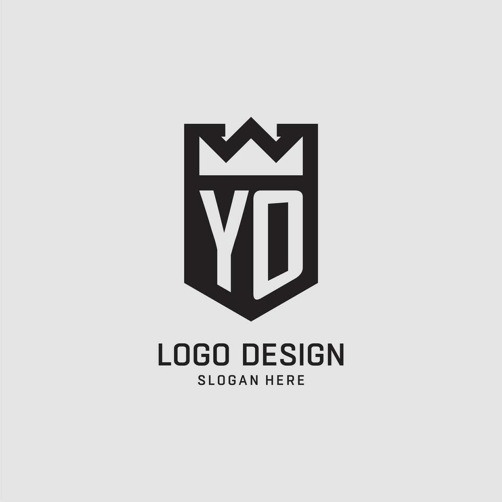 eerste yo logo schild vorm geven aan, creatief esport logo ontwerp vector