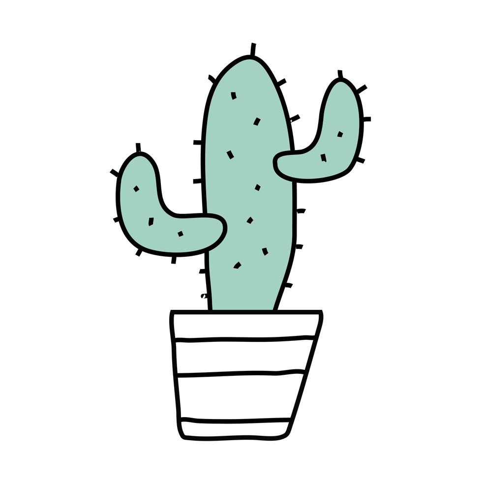 cactus in keramische pot kamerplant vrije vorm stijlicoon vector