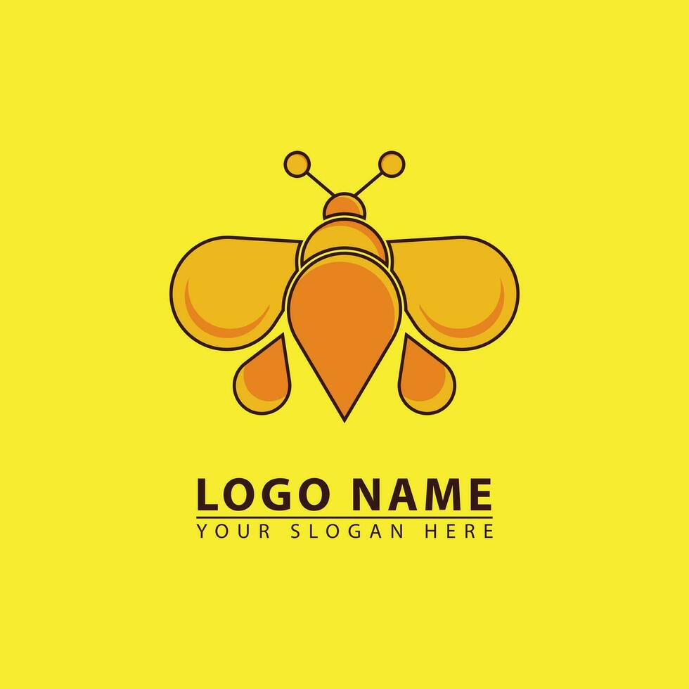 honing bij logo icoon vector