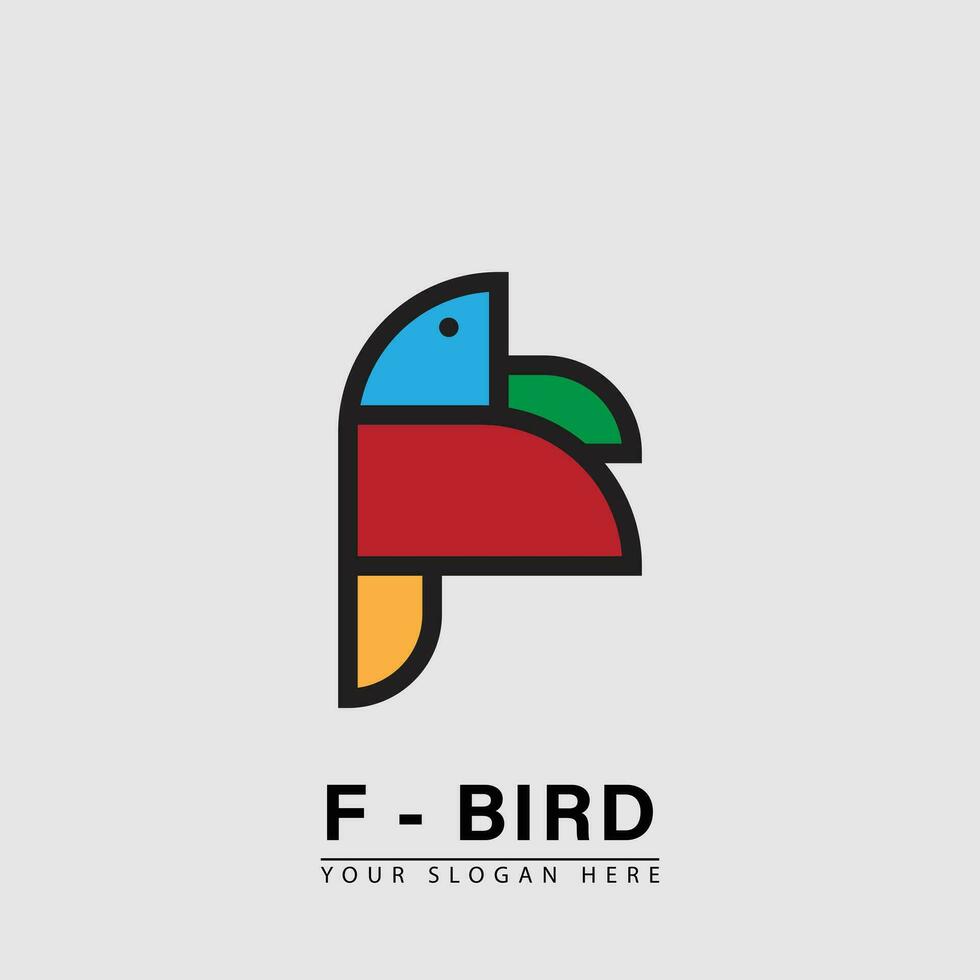 modern vogel eerste f logo icoon vector