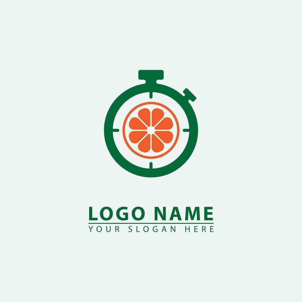 modern oranje stopwatch logo icoon. vector