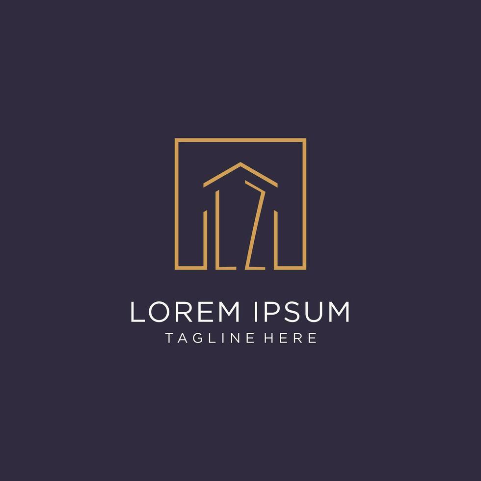 lz eerste plein logo ontwerp, modern en luxe echt landgoed logo stijl vector