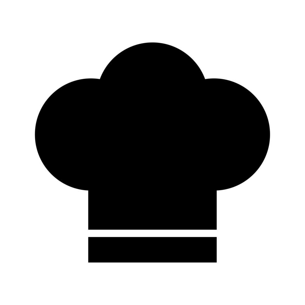 chef-kok hoed silhouet stijlicoon vector