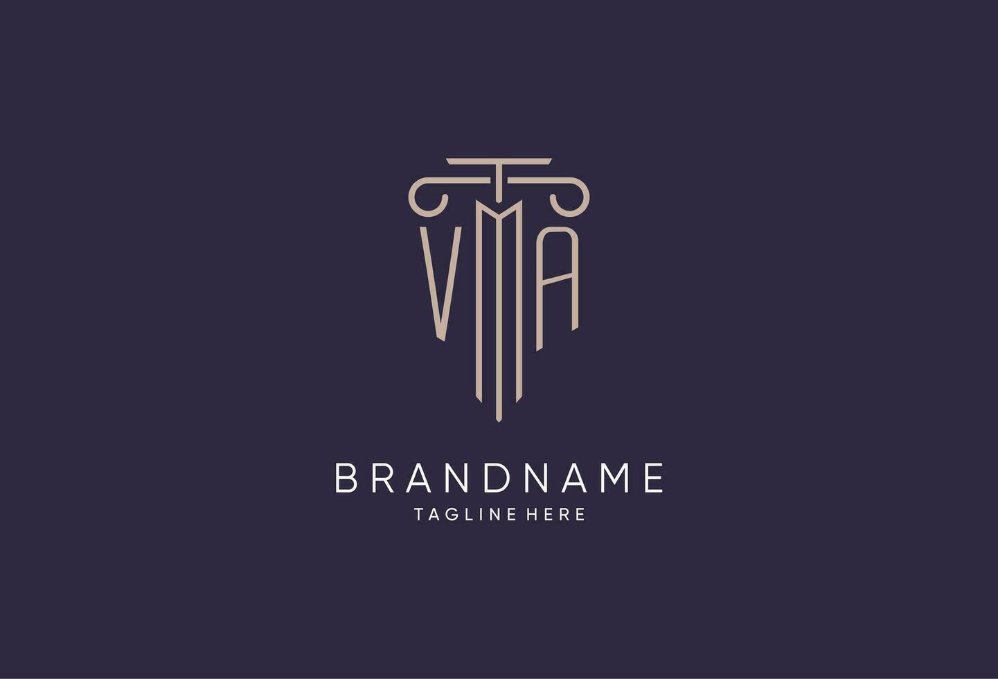 va logo eerste pijler ontwerp met luxe modern stijl het beste ontwerp voor wettelijk firma vector