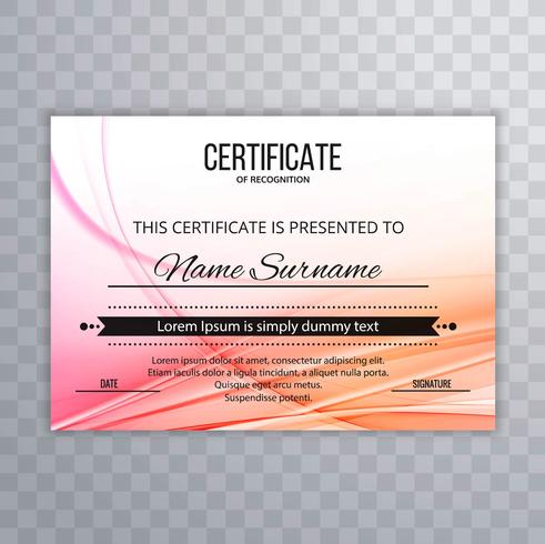 Moderne kleurrijke certificaatachtergrond vector