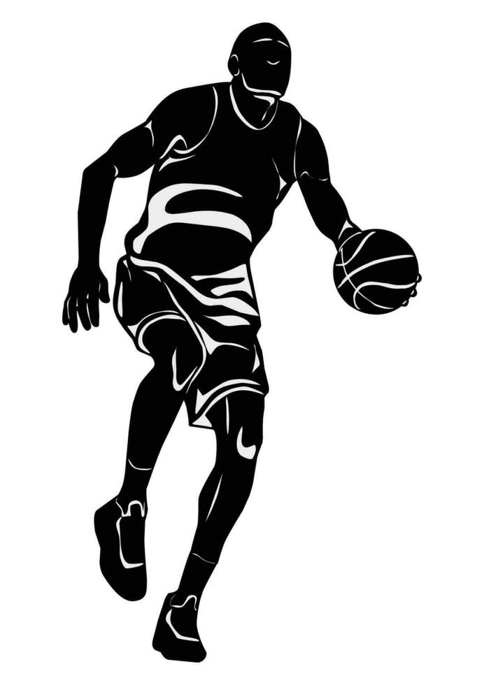 afbeeldingen van basketbal speler bewegingen, geschikt voor affiches, logo's, kleding ontwerpen, en meer vector