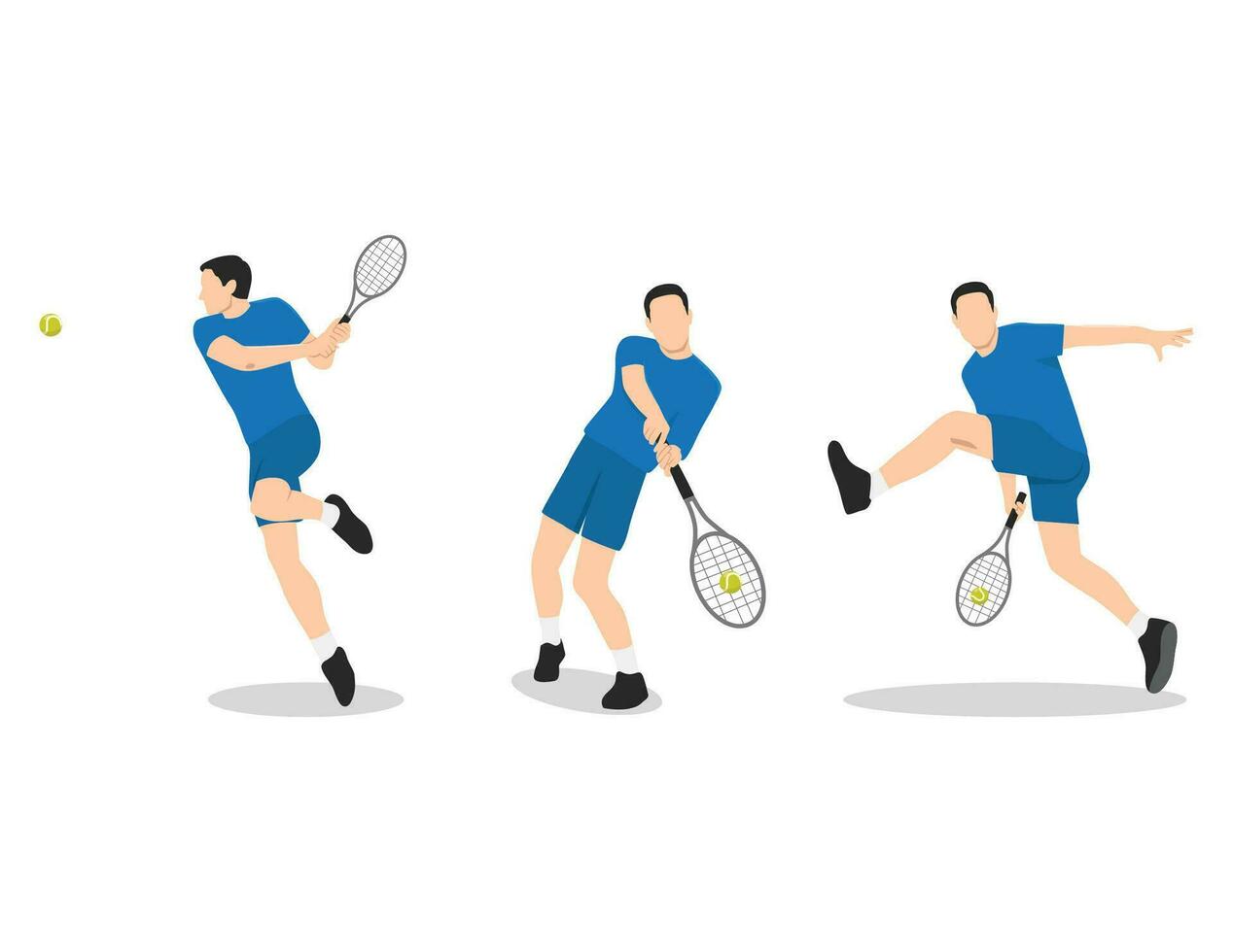 jong Mens spelen tennis Aan rechtbank set. vector