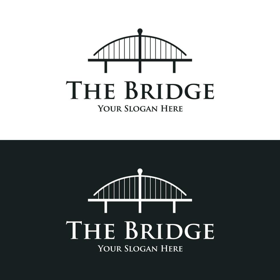 brug gebouw bouw abstract logo sjabloon ontwerp met creatief idee. vector