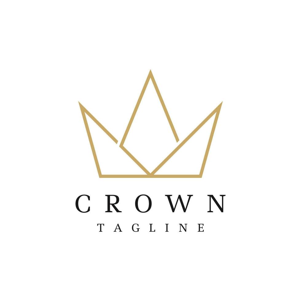 wijnoogst gouden Koninklijk kroon logo sjabloon ontwerp met elegant en luxe meetkundig creatief idee.logo voor bedrijf, schoonheid en salon. vector