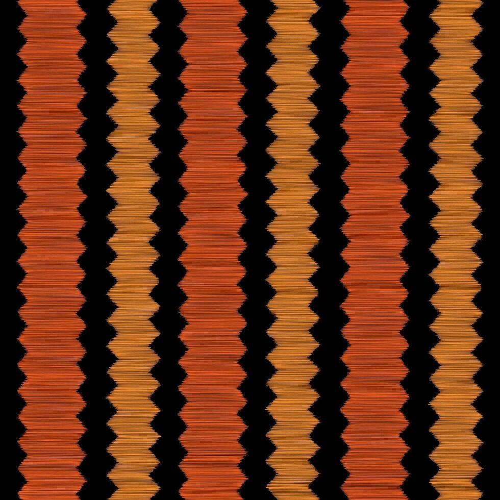 koel achtergrond patroon meetkundig oranje. plein streep zigzag oranje zwart ikat achtergrond verticaal. textuur,kleding,verpakking,decoratie,tapijt,behang. vector