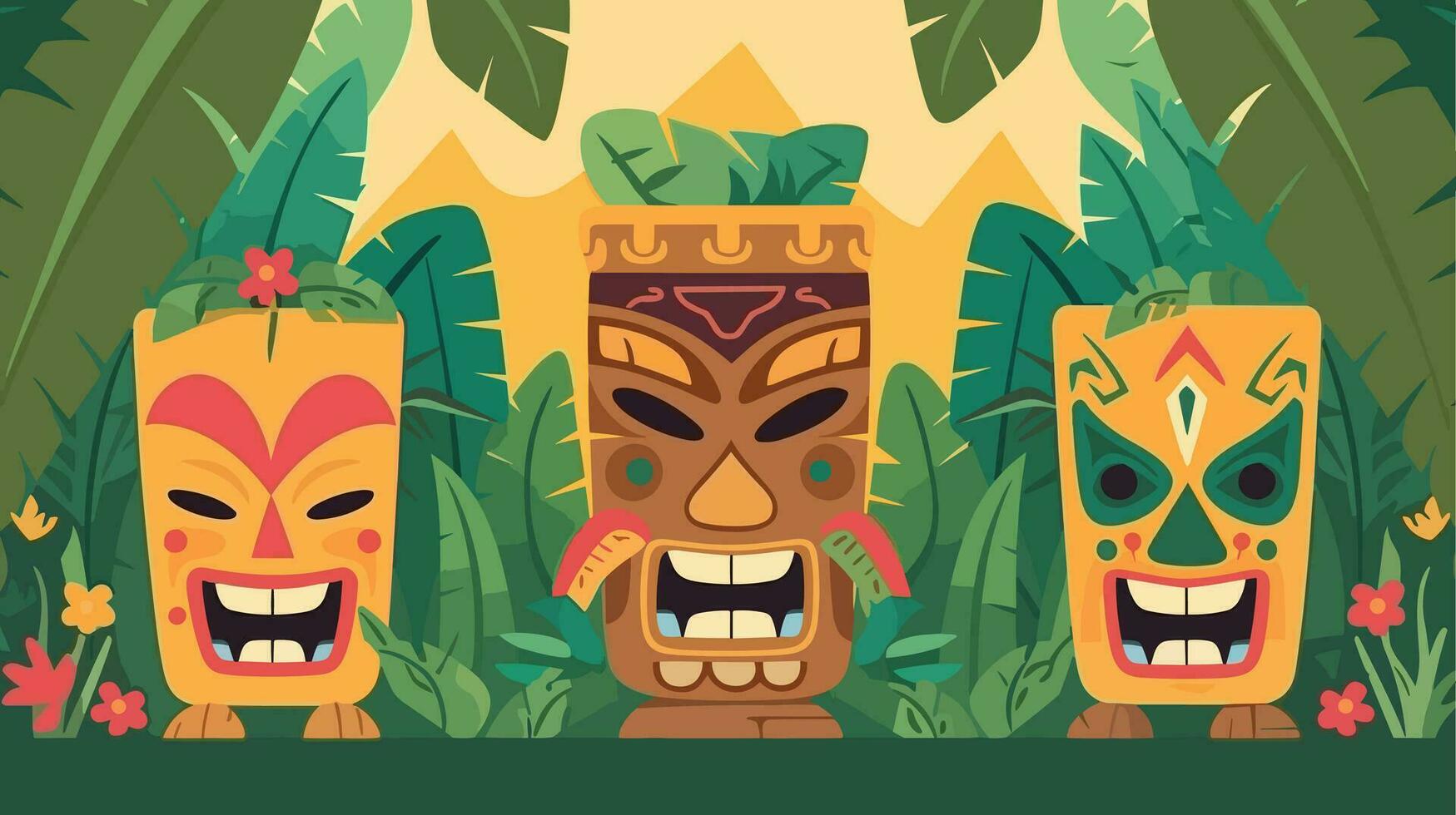 tiki festival achtergrond vector illustratie