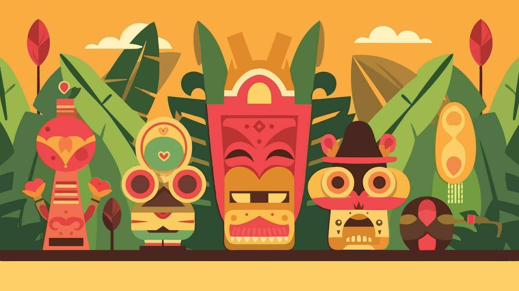 tiki festival achtergrond vector illustratie