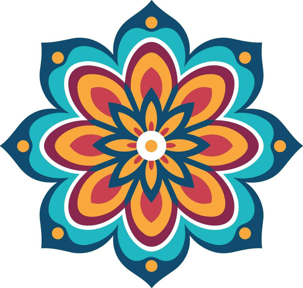 mooi en kleurrijk mandala kunst illustratie voor muur decor, stickers en decoratie vector