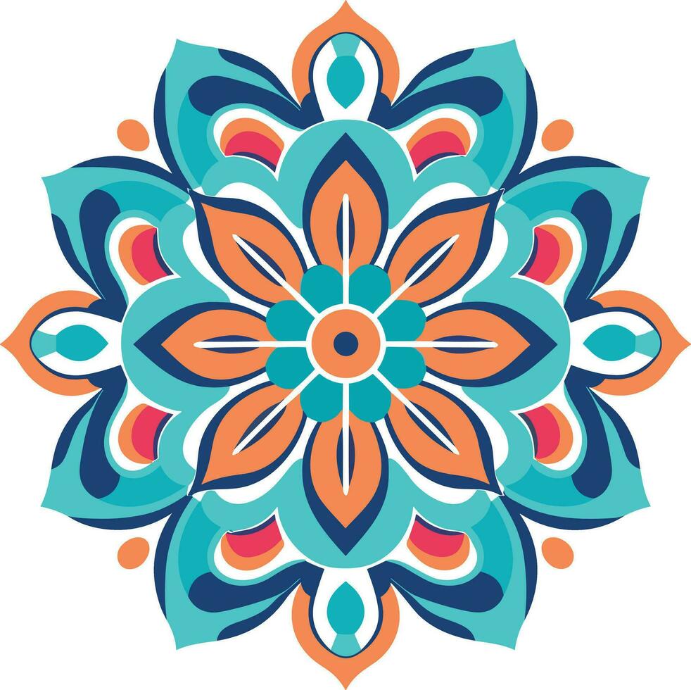 mooi en kleurrijk mandala kunst illustratie voor muur decor, stickers en decoratie vector