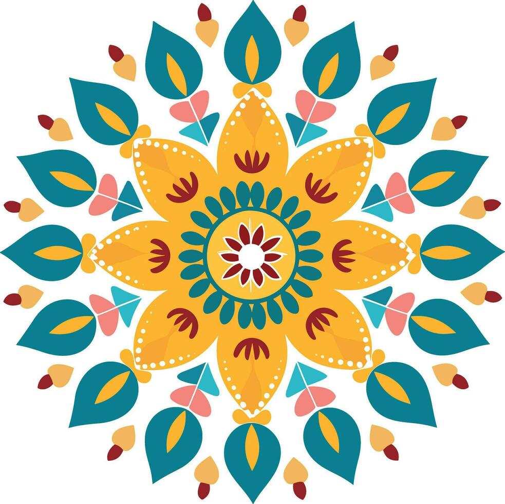 mooi en kleurrijk mandala kunst illustratie voor muur decor, stickers en decoratie vector