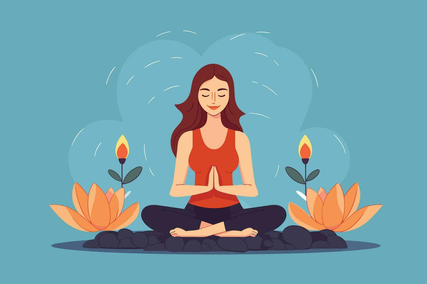 mooi meisje aan het doen yoga illustratie, Internationale yoga dag, yoga dag banier, yoga dag achtergrond vector