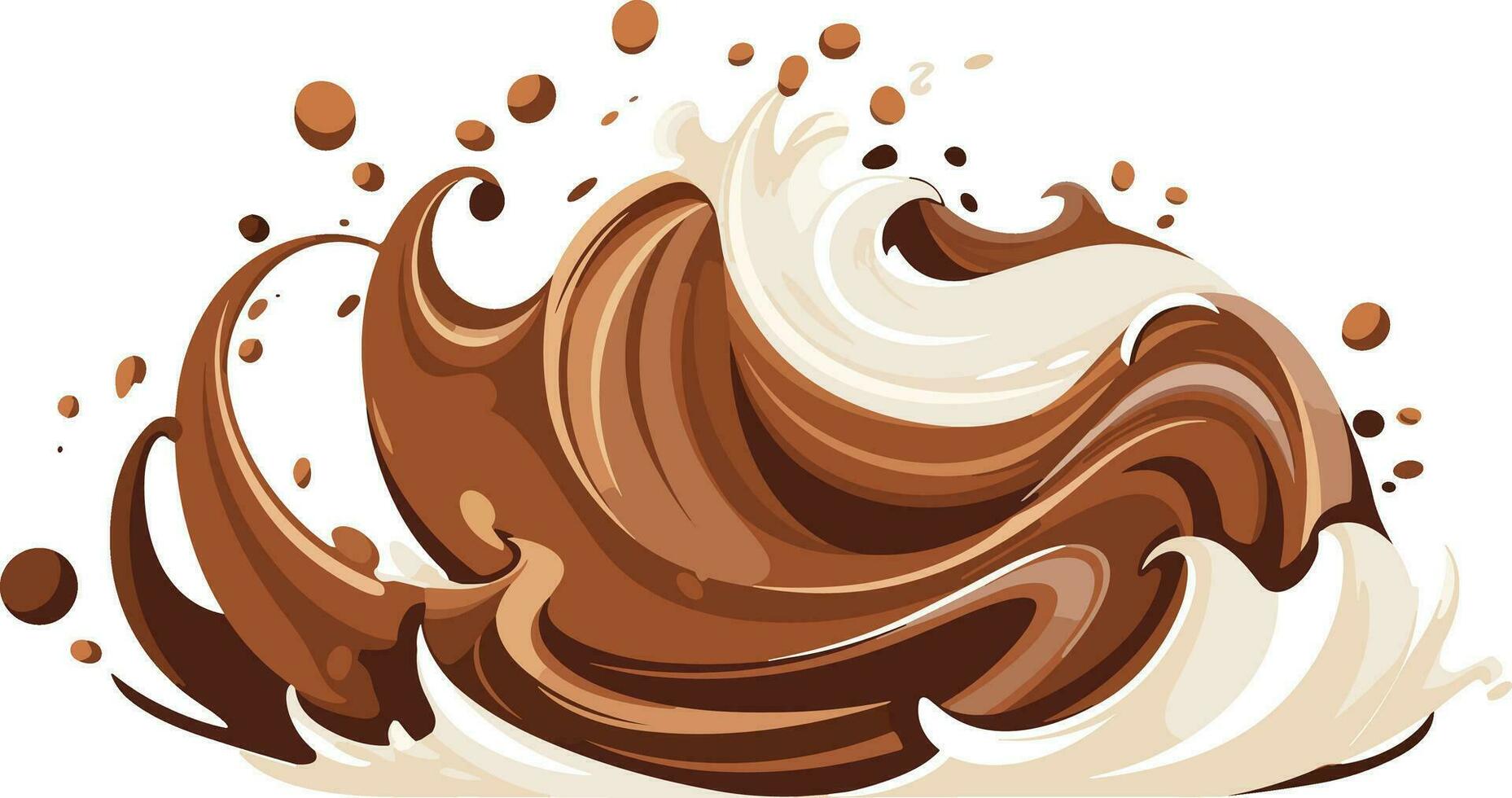 chocola spatten golven illustratie in geïsoleerd achtergrond vector