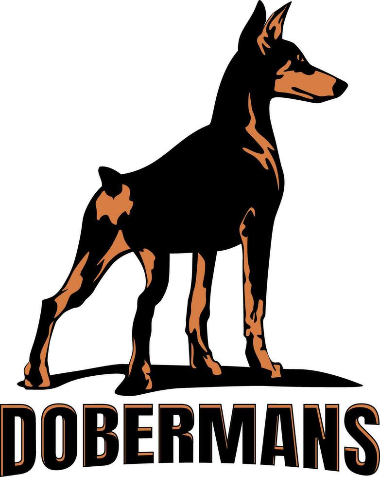 dobermans hond logo ontwerp vector kunst