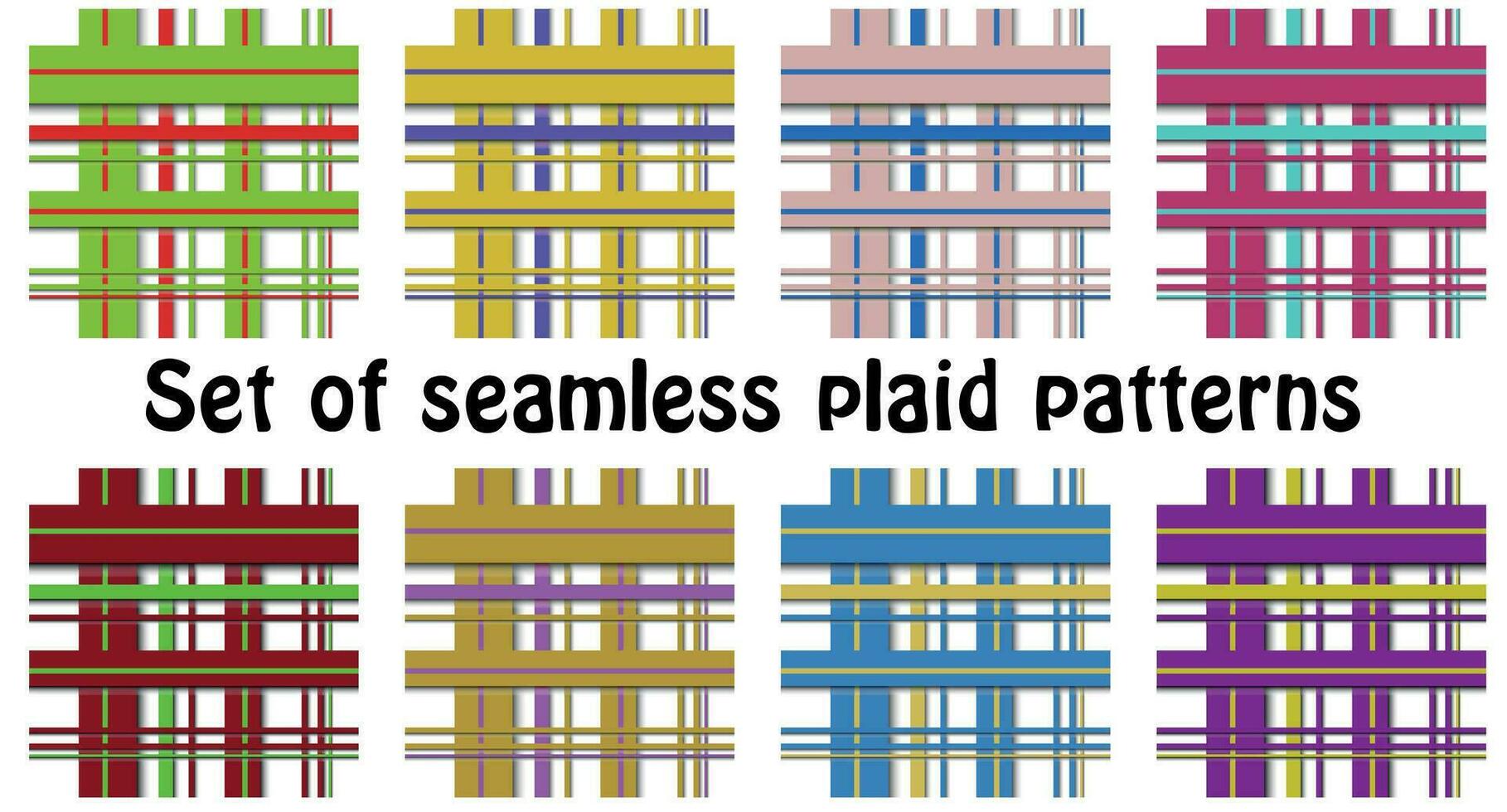 reeks van asymmetrisch plaid getextureerde naadloos patroon geschikt voor mode textiel , ambacht papier. cadeaus voor vakantie en grafiek. het drukken Aan omhulsel papier vector