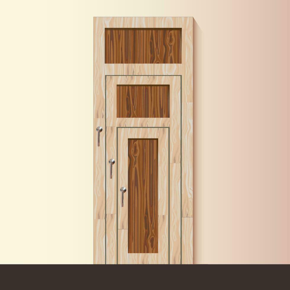 ontwerp van houten deur voor reclame in vector