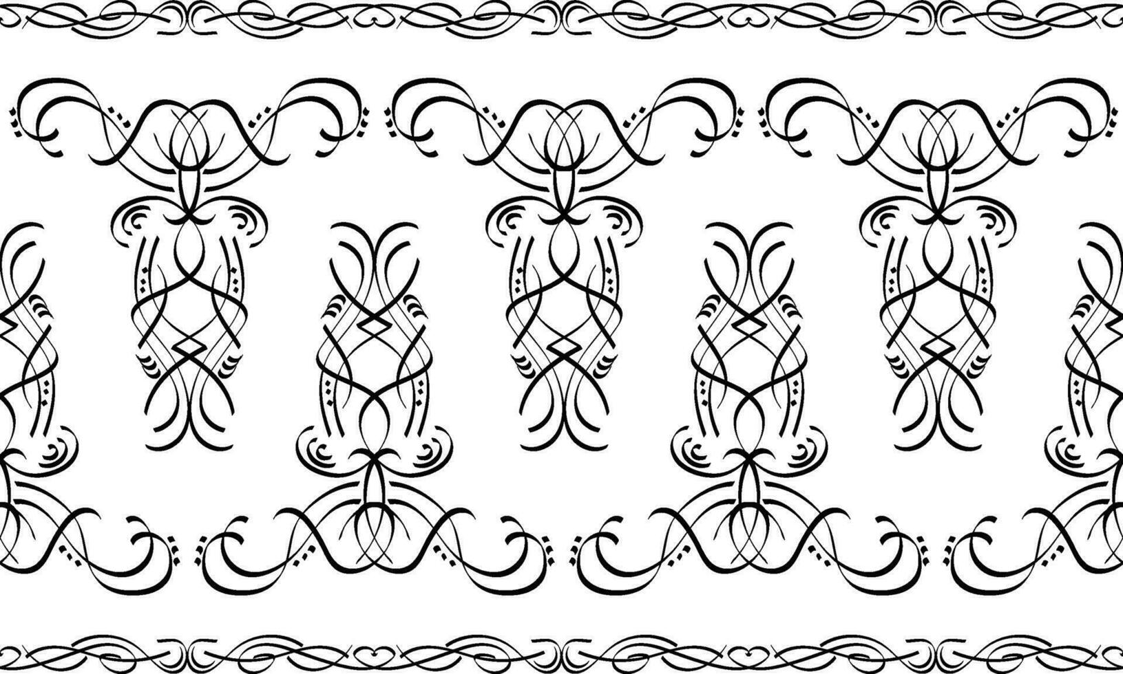 wijnoogst oud patroon. wijnoogst behang in barok stijl. naadloos vector achtergrond. lineair ornament voor kleding stof, behang, verpakking. rijk bruiloft ornament.