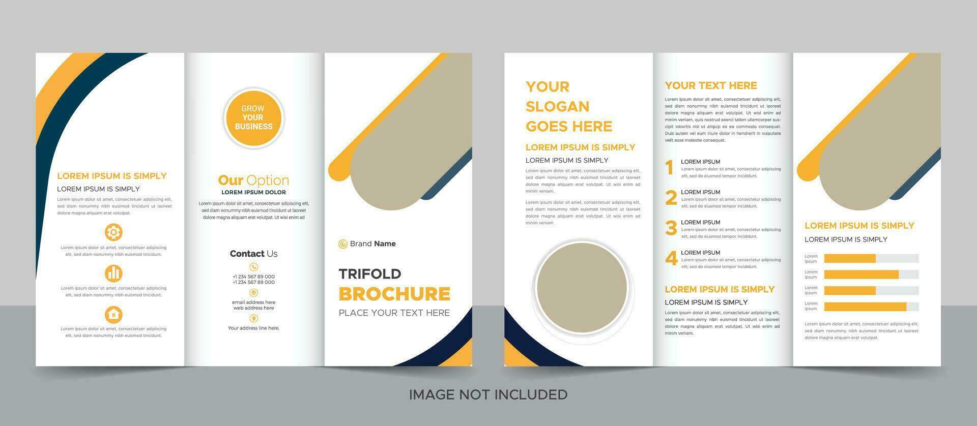 driebladige brochureontwerpsjabloon voor uw bedrijf, bedrijf, bedrijf, reclame, marketing, bureau en internetbedrijf. vector