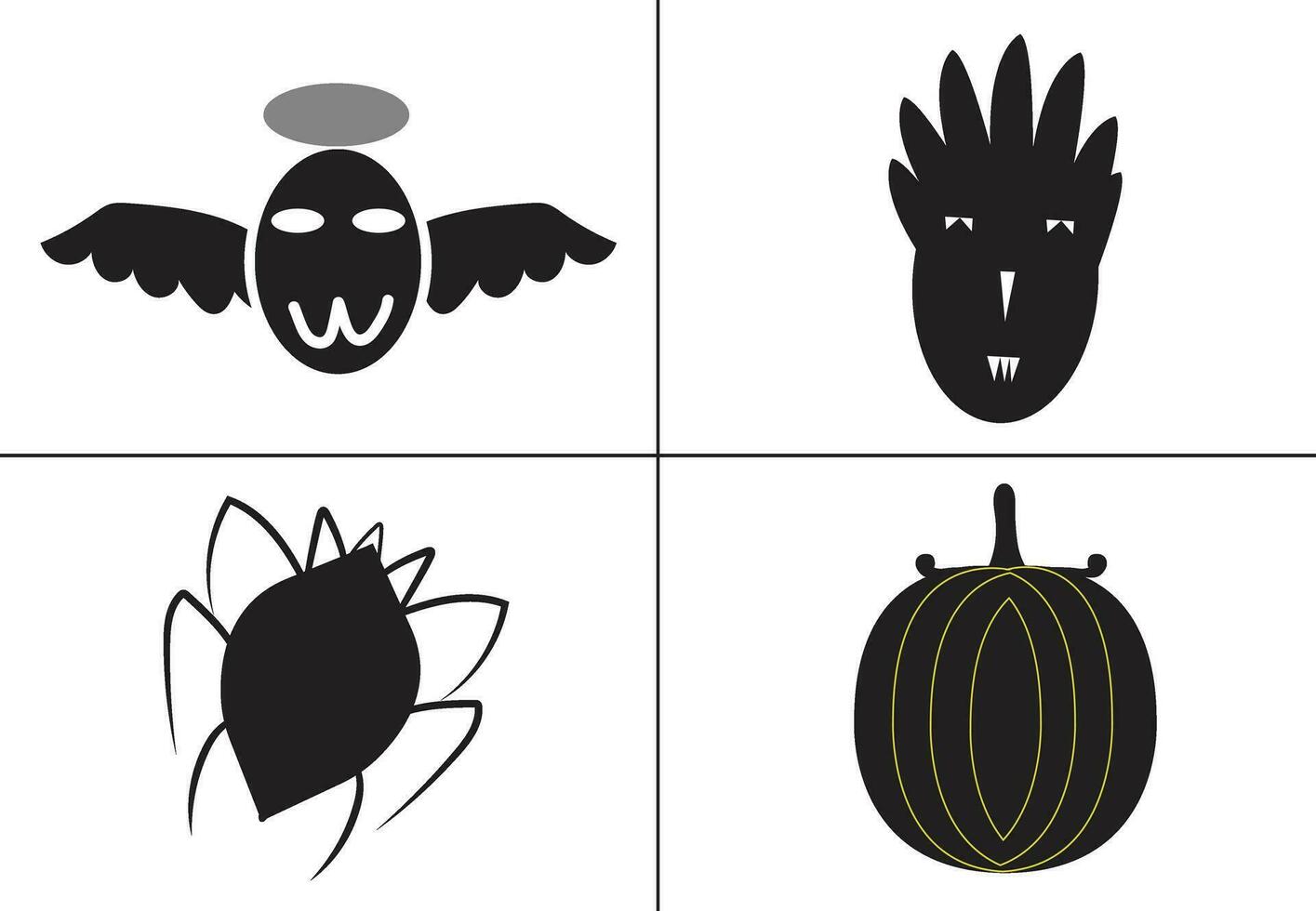 vlak ontwerp halloween silhouet reeks vector