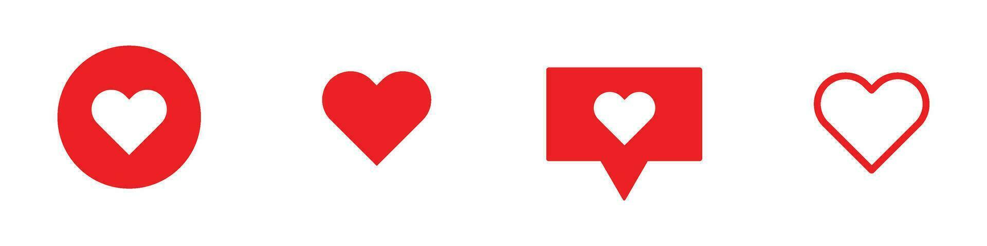 liefde hart symbool icoon. liefde illustratie reeks met solide en schets vector harten