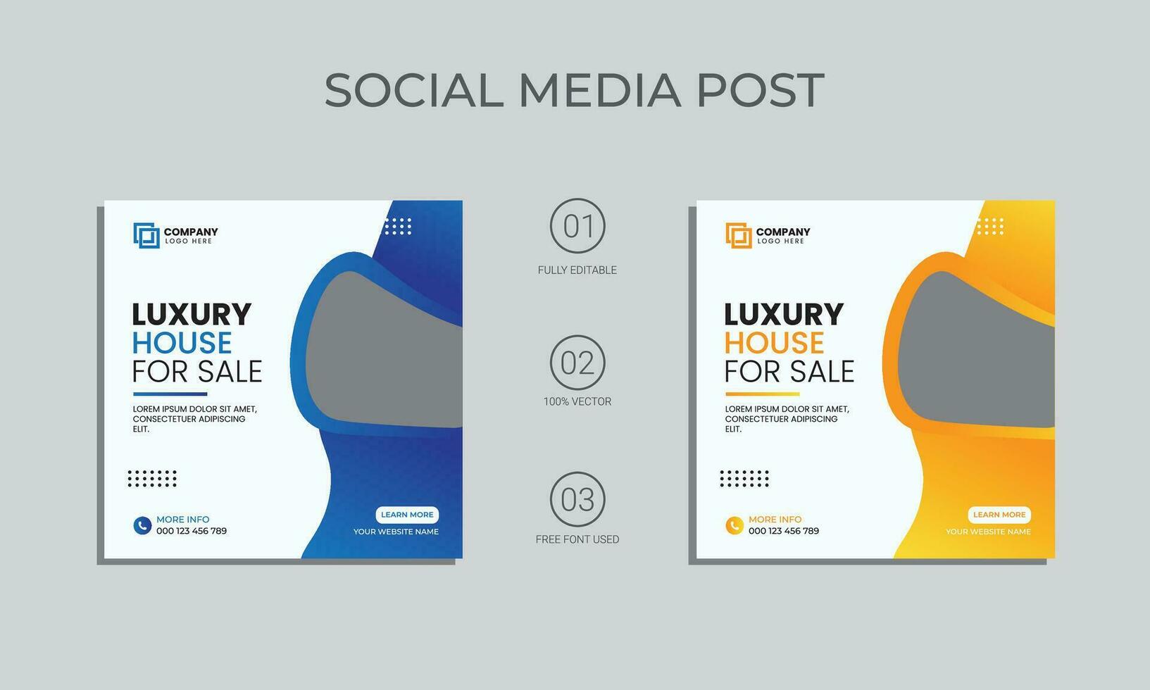 vector modern echt landgoed sociaal media post ontwerp. luxe huis voor uitverkoop sociaal media post sjabloon. echt landgoed huis sociaal media post en spandoek.