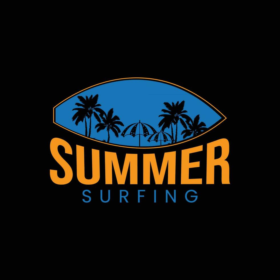 zomer surfing illustratie. surfing vector t overhemd ontwerp. wijnoogst retro illustratie van strand surfen.