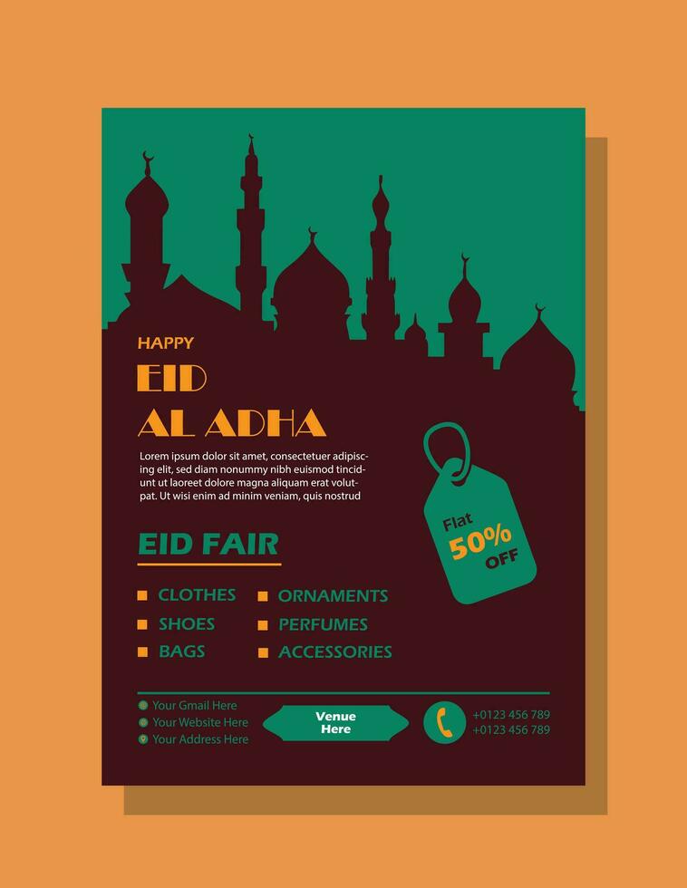 eid eerlijk poster voor eid al adha vector