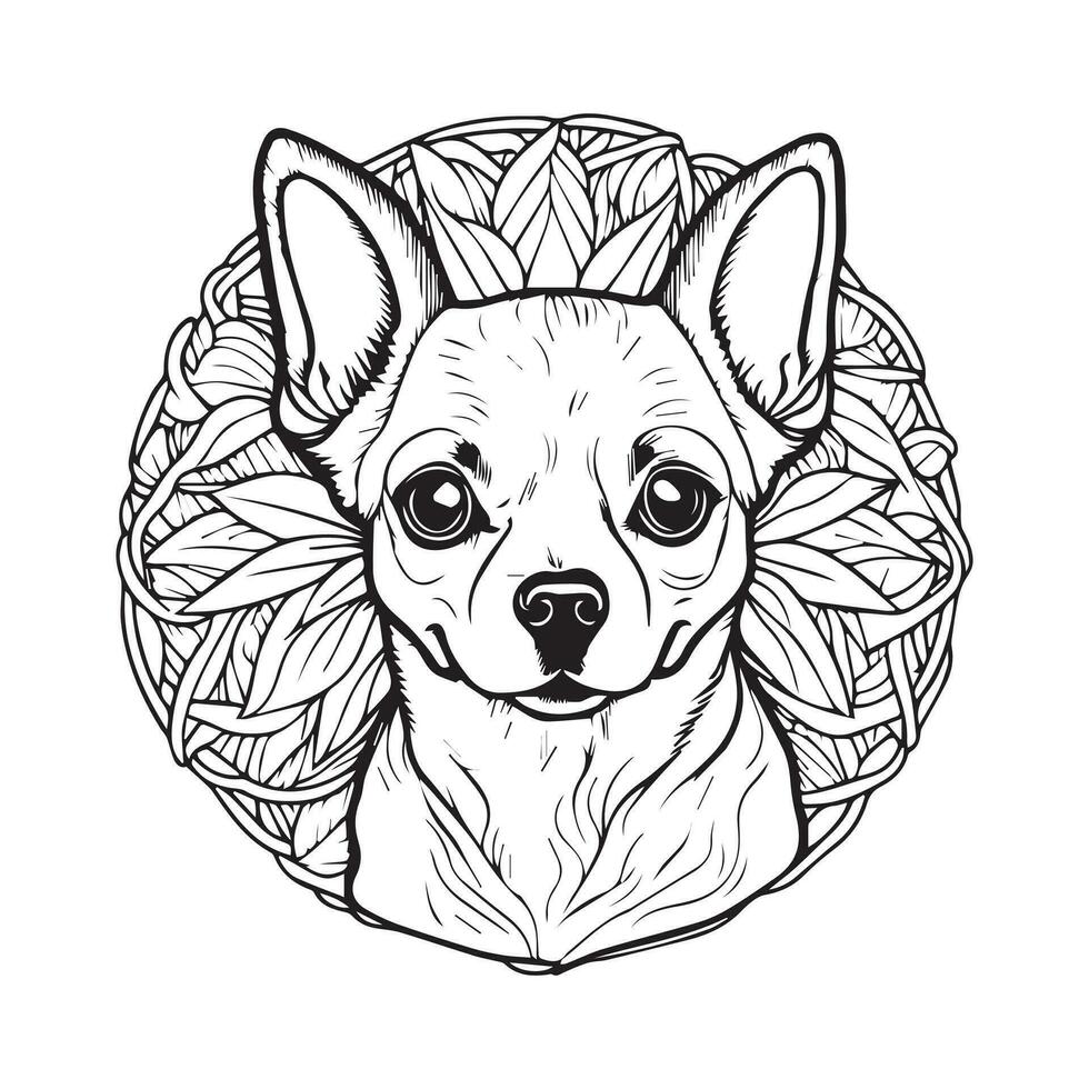 schattig baby hond lijn kunst ontwerp vector