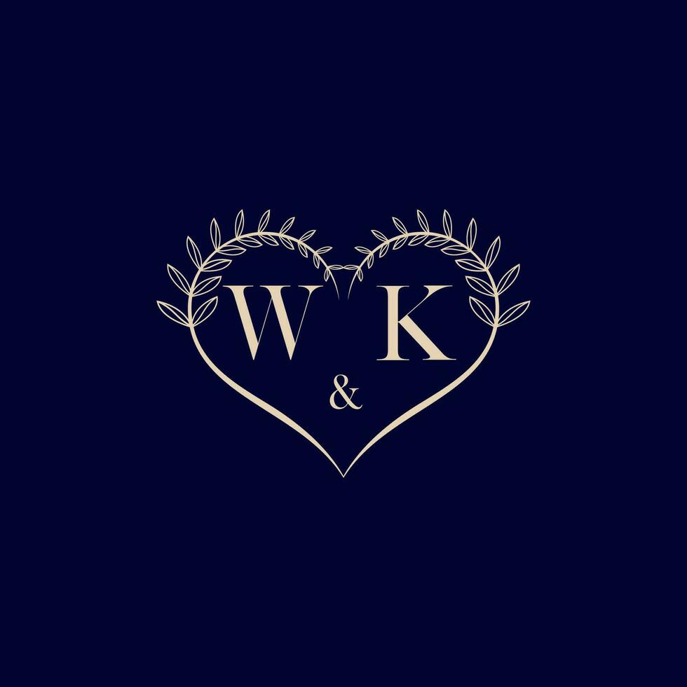 wk bloemen liefde vorm bruiloft eerste logo vector