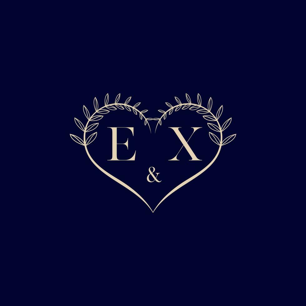 ex bloemen liefde vorm bruiloft eerste logo vector