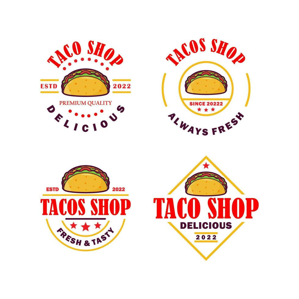 logo vector reeks taco sjabloon ontwerp wit achtergrond
