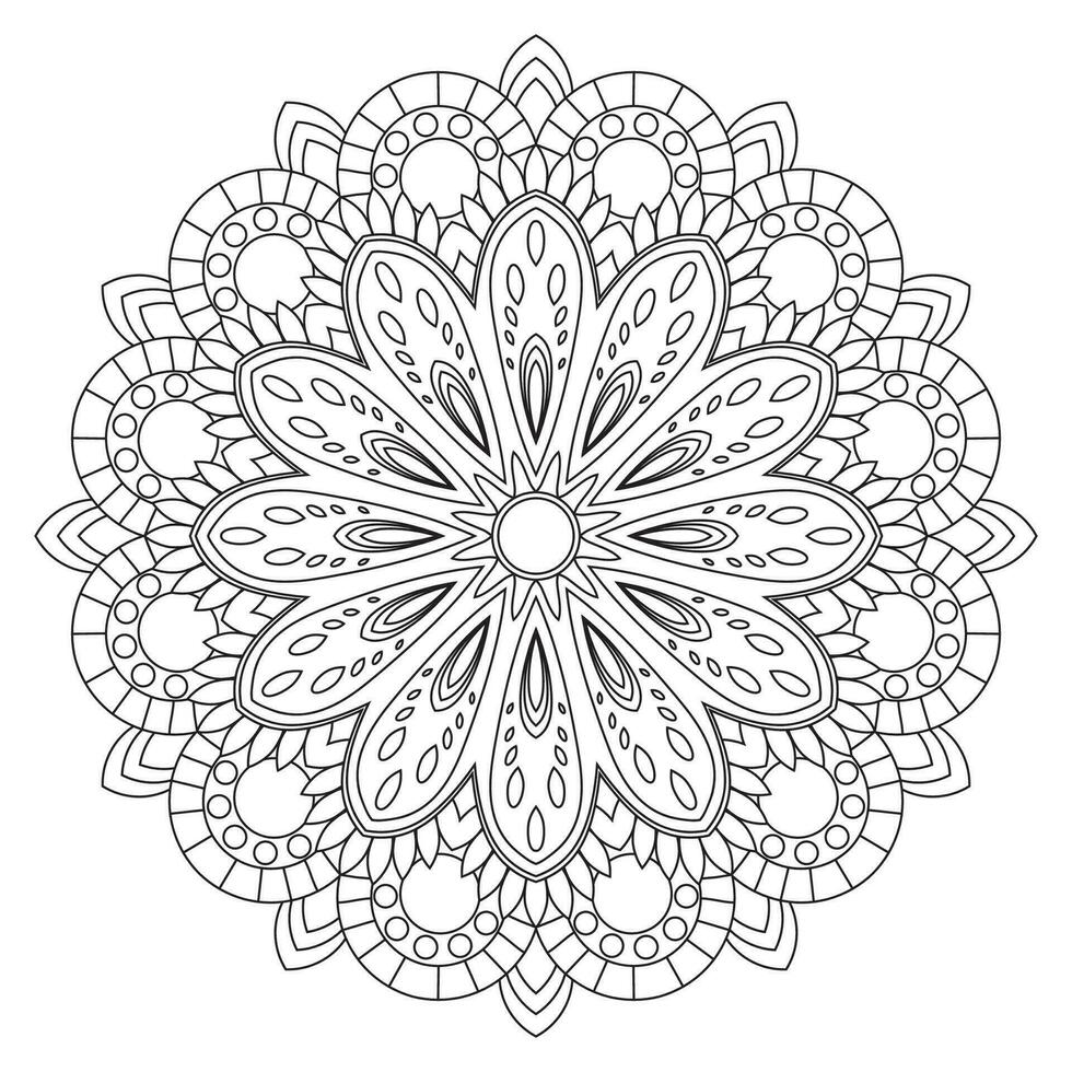 bloem mandala. wijnoogst decoratief elementen. oosters patroon, vector illustratie. islam, poef motieven. kleur boek bladzijde