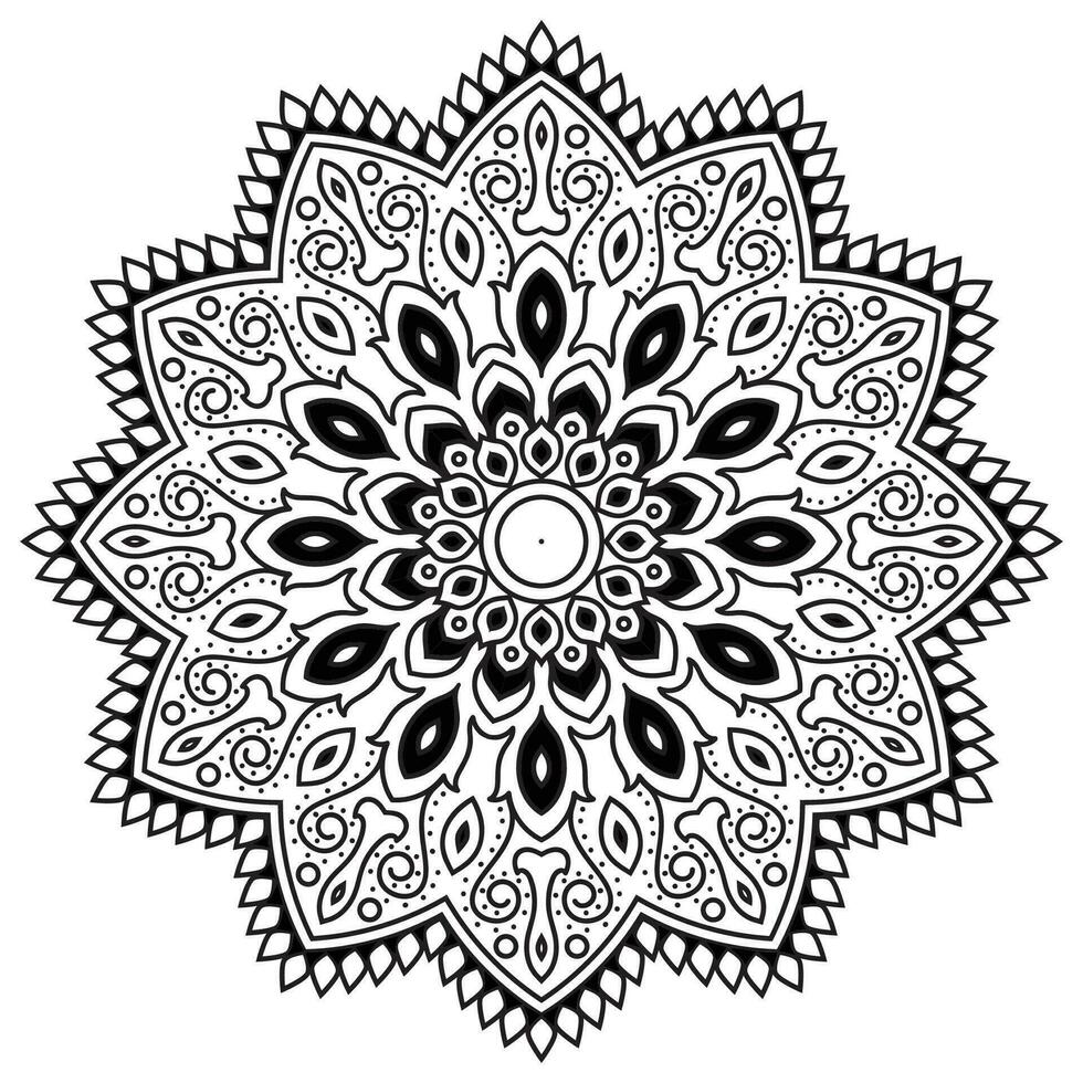 bloem mandala. wijnoogst decoratief elementen. oosters patroon, vector illustratie. islam, poef motieven. kleur boek bladzijde