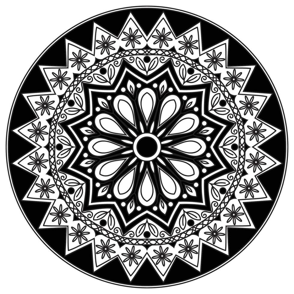 bloem mandala. wijnoogst decoratief elementen. oosters patroon, vector illustratie. islam, poef motieven. kleur boek bladzijde