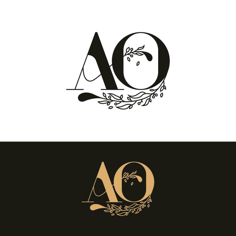 hand getekend bruiloft monogram oa logo vector