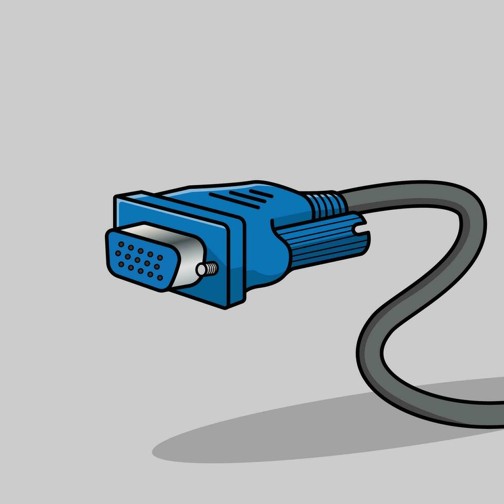 dvi of vga connector vector