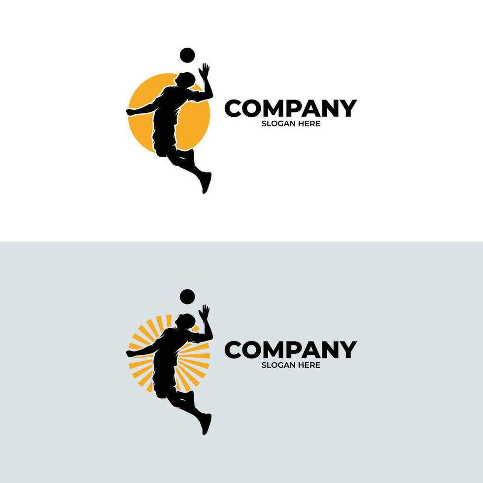 silhouet van volleybal sport logo ontwerp vector