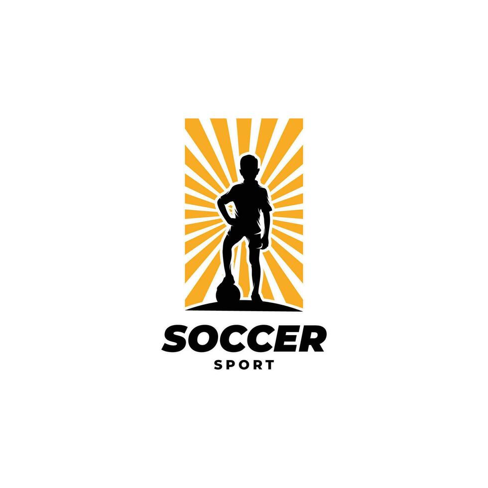 kinderen voetbal logo ontwerp sjabloon vector