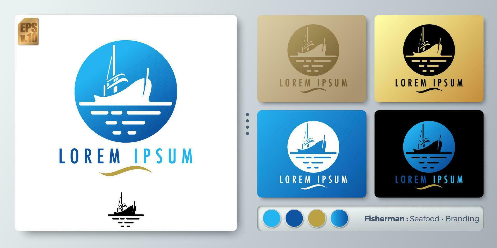 visserij boot vector illustratie logo minimaal ontwerp. blanco naam voor insert uw branding. ontworpen met voorbeelden voor allemaal soorten van toepassingen. u kan gebruikt voor bedrijf, identiteit, reis, vervoer