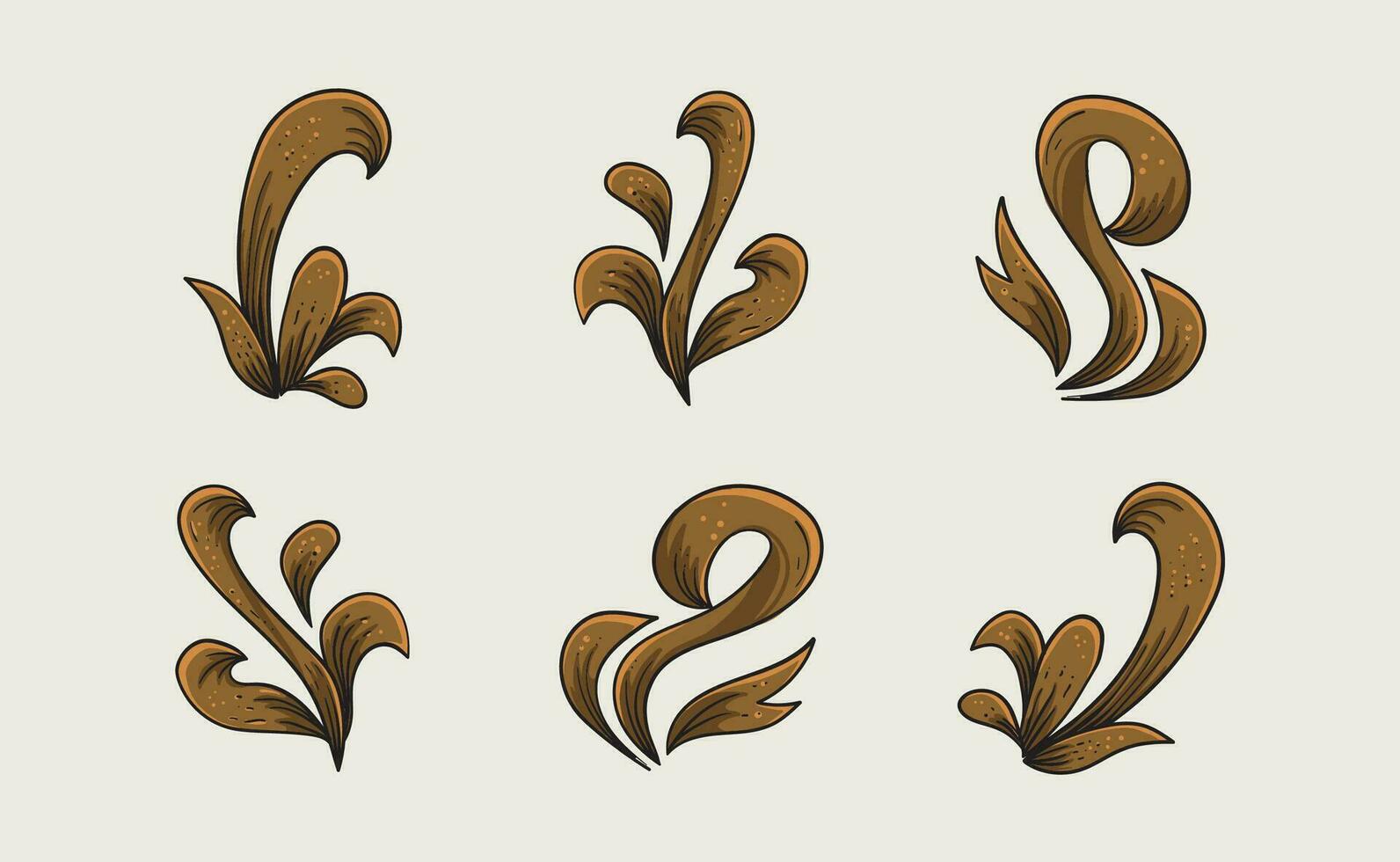 verzameling van wijnoogst ornamenten voor hand- getrokken barok decoratie. wijnoogst kader ornament vector