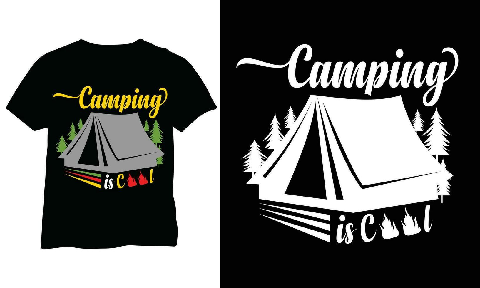 camping is koel eps camping tenten t overhemd ontwerp vector