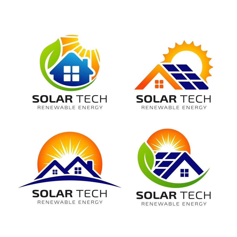zon zonne-energie logo ontwerpsjabloon vector