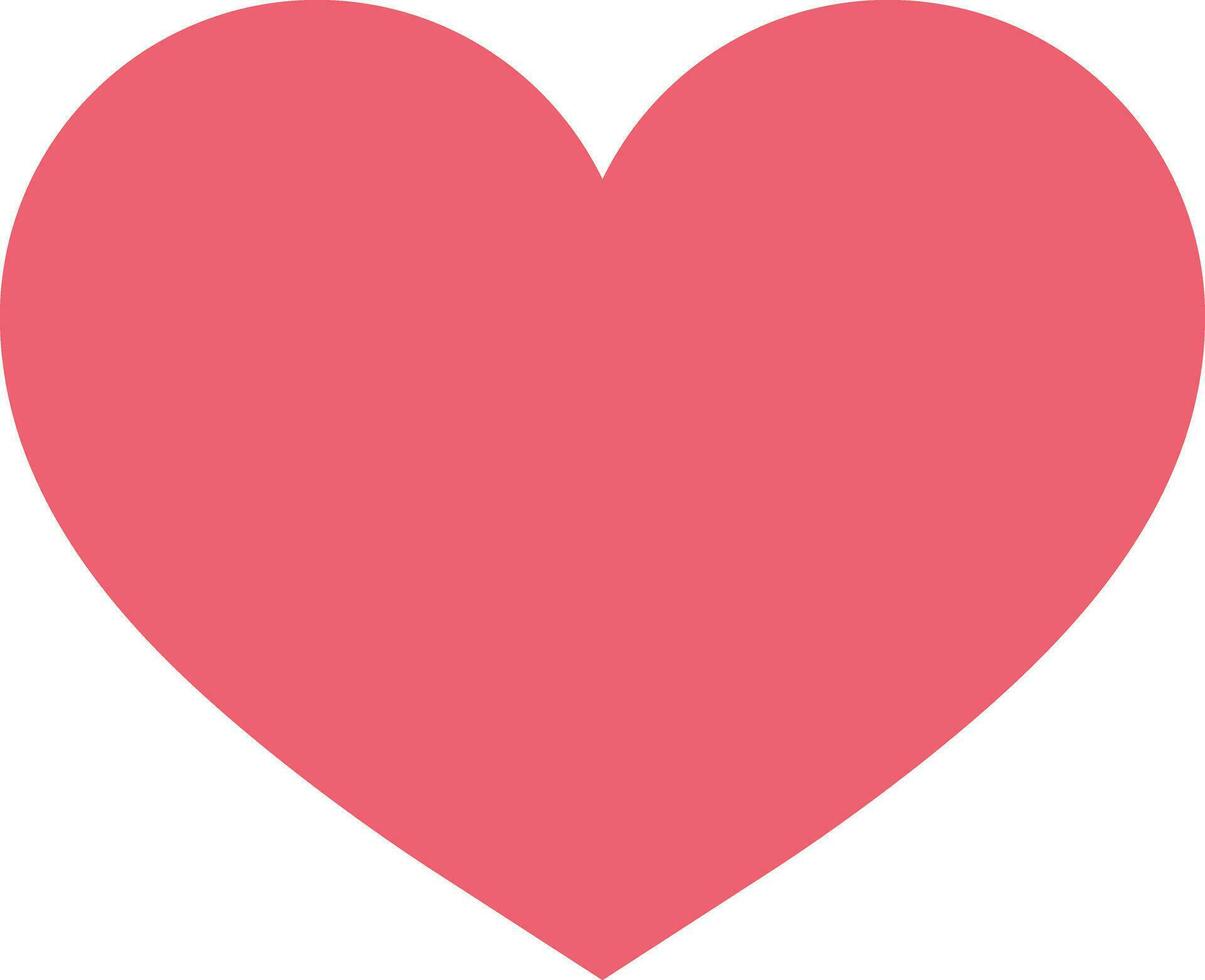romantisch hart, symbool van liefde en Valentijnsdag dag. vlak rood icoon geïsoleerd Aan wit achtergrond. vector illustratie.