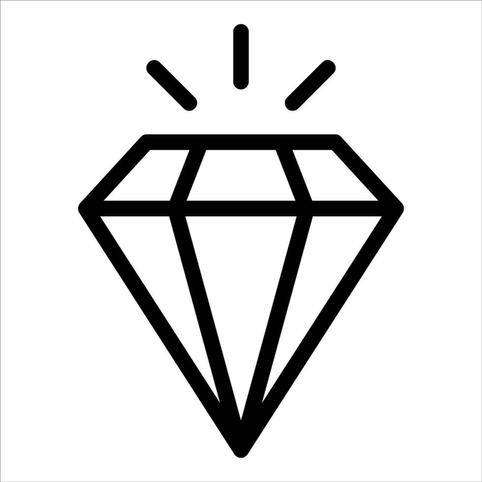 diamant in vlak ontwerp stijl vector