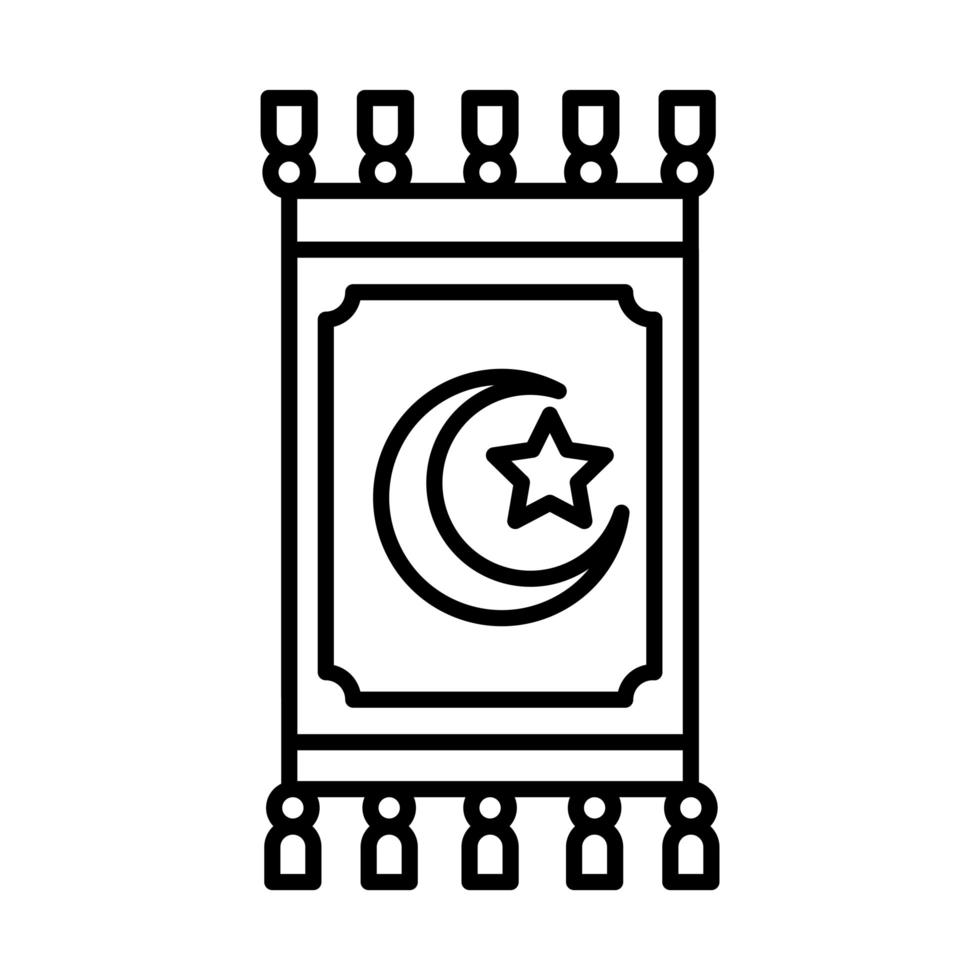 traditionele tapijt cultuur eid mubarak islamitische religieuze viering lijn stijlicoon vector